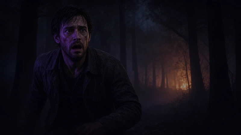 Dead by Daylight survivor with ESP overlay in the fog